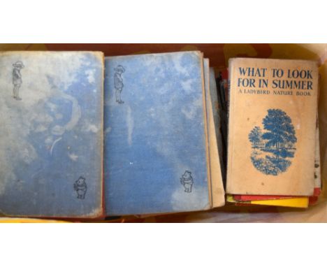 A collection of vintage children's hardback books, including a large number of Ladybird books, together with AA Milne and Eni
