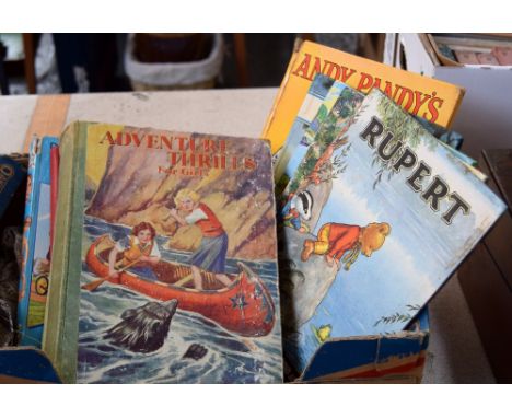 A small selection of vintage 1950s/60s children's hardback books, including a number of Rupert Bear Annuals