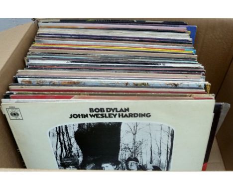 A selection of rock 12" vinyl LPs in good condition including Captain beefheart, Kate Bush,David Bowie, The Beatles - White A