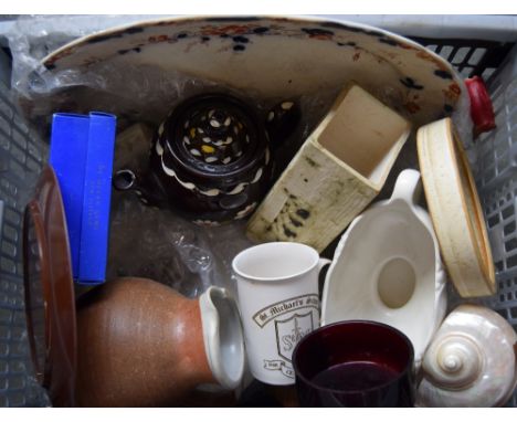 A quantity of ceramics, to include Purbeck pottery plates, a Poole plate, a Beswick ware two handled vase together with some 