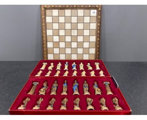 Stunning complete set of mythical Greeks gods chess set with ceramic board