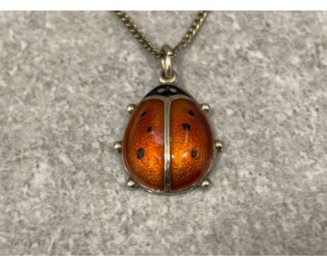 “RARE” David Andersen silver and enamel Ladybird pendant fully marked on reverse Vintage 1950s enamel in perfect condition 1.