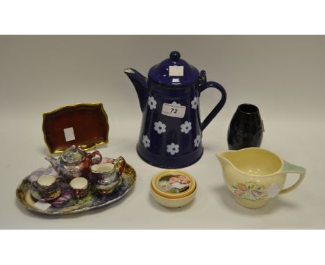 A Clarice Cliff 'My Garden' pattern dish; a Susie Cooper 'Kestrel' pattern jug; etc. 