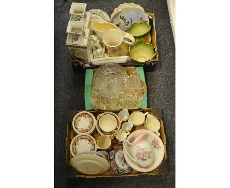 Ceramics and Glass - Collectors plates; Queen Victoria press moulded plate; another George VI; Maling vase;  etc 