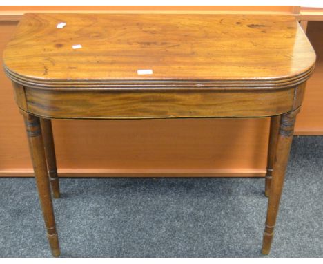 A Victorian mahogany fold over card table, c.1890