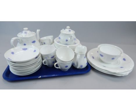 An Adderley Blue Chelsea pattern part tea service, to include teapot, two handled sugar bowl etc.