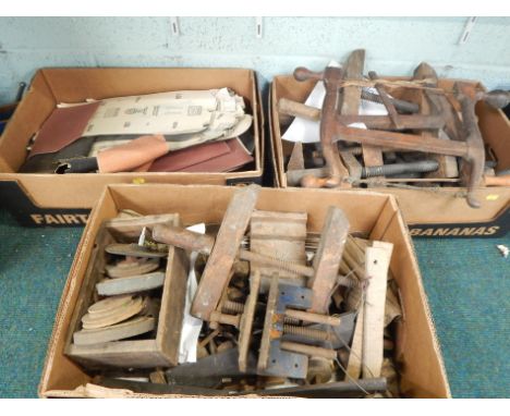 Three boxes of wooden and other tools, etc., previously used in the manufacturing of violins. Provenance: The violin making w