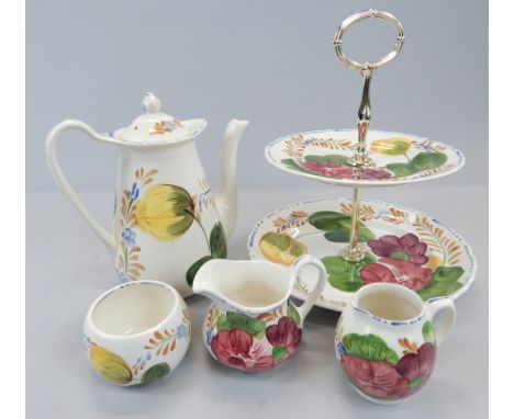 A large quantity of Simpsons ware Belle Fiore pattern dinner and tea ware etc., to include tureens and covers, cake stand, co