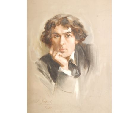 Y. Gough (fl.1910).  Portrait of a gentleman, quarter profile, oil on board, signed and dated 1910, 49cm x 39cm.