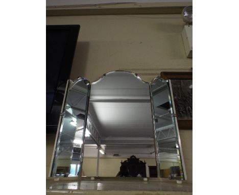 A Triple Bevel Edged Dressing Table Mirror. 