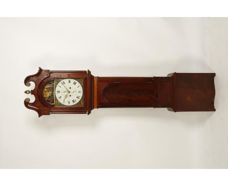 A GEORGE III SCOTTISH MAHOGANY LONGCASE CLOCK, the painted dial signed 'Wm. Thompson, Dalkeith', with subsidiary seconds date