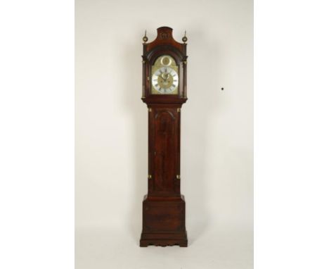 A GEORGE III MAHOGANY LONGCASE CLOCK, the brass dial with central tablet inscribed 'Solomon Julliot, London', with subsidiary