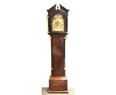 Thomas Jarvis, LondonGeorge III mahogany longcase clock, arched brass dial, silvered chapter ring with subsidiary seconds dia