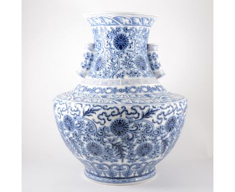 A large limited edition Blue Empire vase, by Lladró, designed by Julio Ruiz, sculpted by Francisco Catala and Francisca Lopez