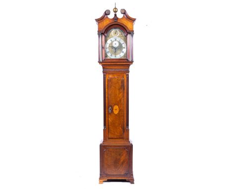 Eardley Norton, London George III mahogany longcase clock, arched brass dial with subsidiary second dial and date aperture, c