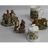 Lilliput Lane - Orchard Farm Cottage and Saffron House. County Artist - Hoeing at Fosters Ley