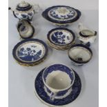 Booths - Real Old Willow part tea service to include sugar bowl, milk jug, 6 x tea saucers, 4 x