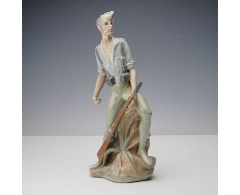 This striking Lladro porcelain figurine titled Legionary (01004823) portrays a Spanish Legion soldier in full uniform, posed 