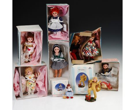 Collection of seven  dolls and figurines, including a mix of boxed of dolls such as Wendy The Gardener, Liesel Von Trapp, For