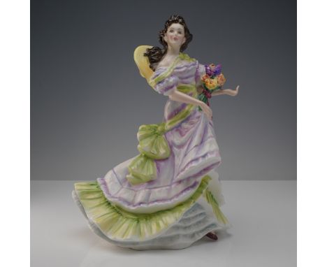 This elegant Royal Doulton porcelain figurine, titled Summertime (HN3478), is part of the esteemed Seasons Series Six collect