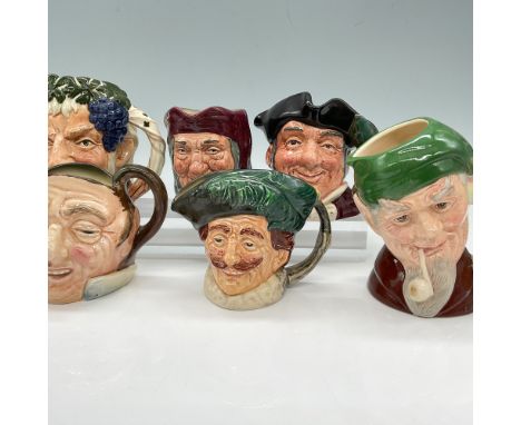 This lot includes six Royal Doulton character jugs, each crafted with exceptional detail. The figures include Bacchus (D6505)