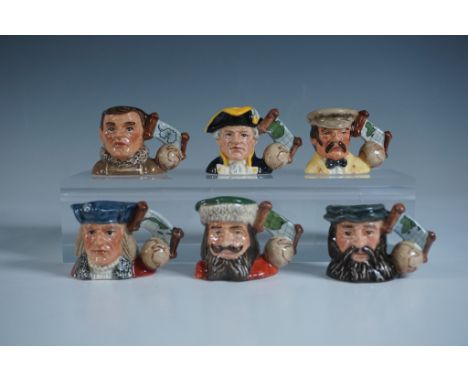 This Royal Doulton set of six tiny character jugs features renowned explorers, each meticulously hand-painted with fine detai