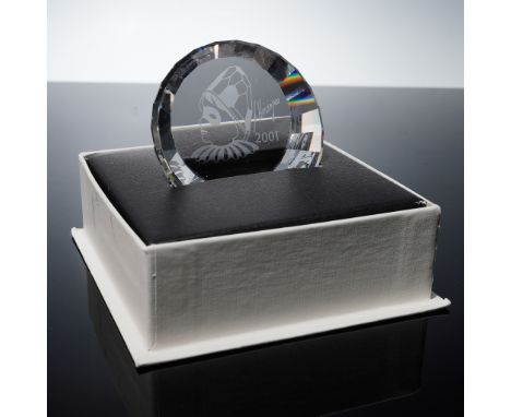 This limited edition Swarovski crystal paperweight was released in 2001 to accompany the Harlequin annual edition. The clear,