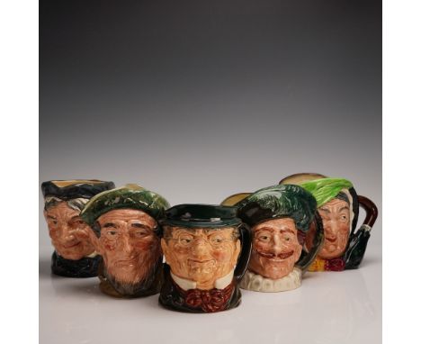 This 5-piece collection features large Royal Doulton character jugs, each crafted with expressive detail and vibrant glazing.