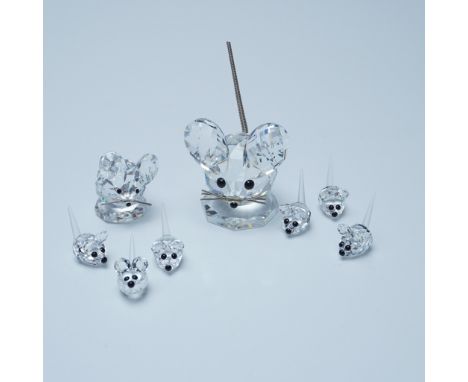 This Swarovski crystal figurine collection features an assortment of intricately designed mice. Included are the Medium Mouse