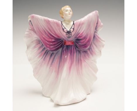 Hand-painted and hand-decorated Royal Doulton figurine titled Isadora, model HN2938, designed by Peter Gee in 1985. This eleg