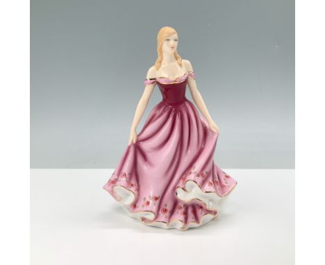 This Royal Doulton Pretty Ladies figurine, titled Good Friend, HN 5578, showcases a graceful young woman in an elegant flowin