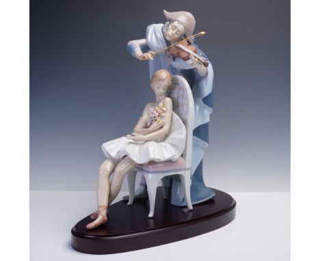 Lladro porcelain figurine titled Jester Serenade, model number 01008189. This limited edition sculpture portrays a romantic j