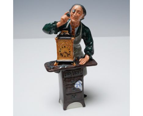 This finely modeled figurine, titled The Clockmaker, HN2279 the piece portrays a charming old-world craftsman absorbed in his