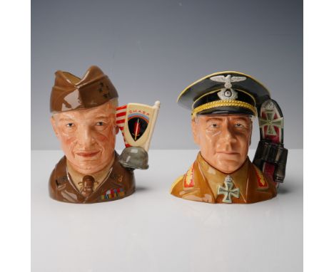 From Royal Doulton's Great Generals Collection, this pair includes Erwin Rommel (D7290), a limited edition of 100, and Genera