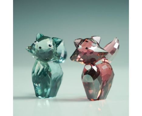 A delightful set of two Swarovski Lovlot crystal figurines, 'Marie and Pierre', from the 'House of Cats' theme group. This ch