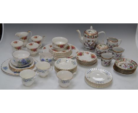 Ceramics - an Alfred Meakin Empress pattern six setting part tea service, bread and butter plate; a Royal Vale Cornflower pat