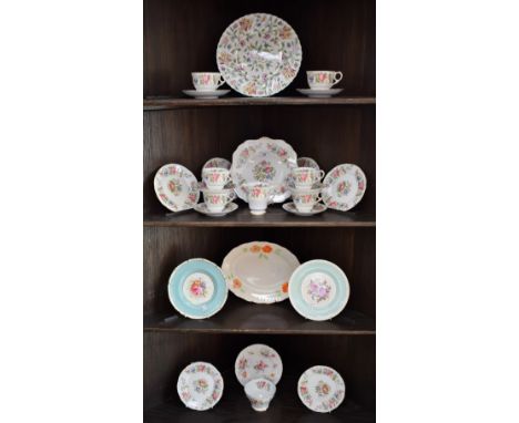 Ceramics - a Royal Stafford Rochester pattern part tea set, for six, comprising cups, saucers, side plates, milk jug, sugar b