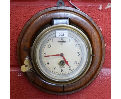 A Mercer brass ships clock, c.1950