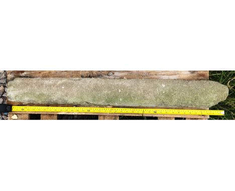 Detached shafts of Derbyshire Spar. 
Examples of this fossil-rich grey stone, chosen by Pearson as an alternative to the Purb