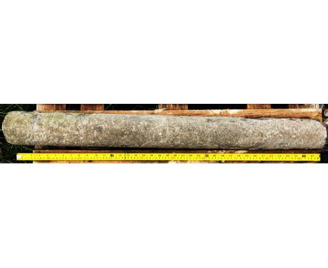 Detached shafts of Derbyshire Spar. 
Examples of this fossil-rich grey stone, chosen by Pearson as an alternative to the Purb