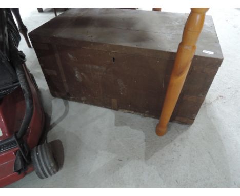 A vintage wooden trunk