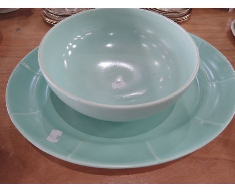 A Pearsons of Chesterfield bowl and similar Poole Pottery platter