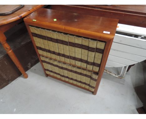 A set of Encyclopedia Brittanica in vintage bookshelf
