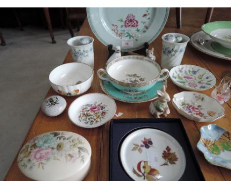 A selection of ceramics including Minton, Royal Worcester, Wedgwood, Poole, Chinese plate etc