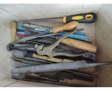 A box of files and hand tools etc