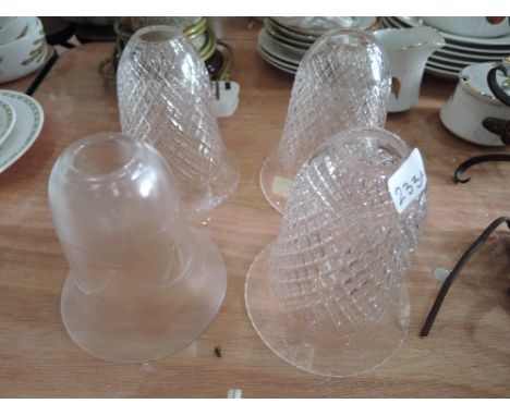 Four glass light shades