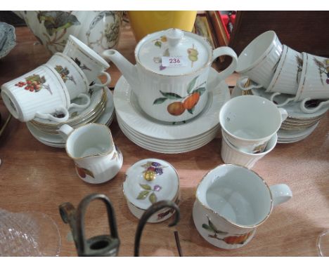 A Royal Worcester part tea service Evesham style (33 pieces approx)