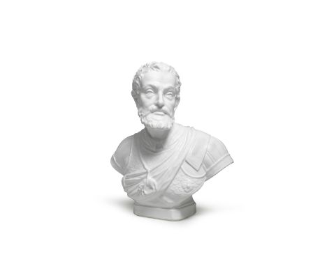 A very rare Meissen bust of Emperor Charles V from the series of Habsburg rulers, circa 1744Modelled by J.J. Kaendler and pro