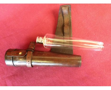 Hunting flask in leather case by James Dixon