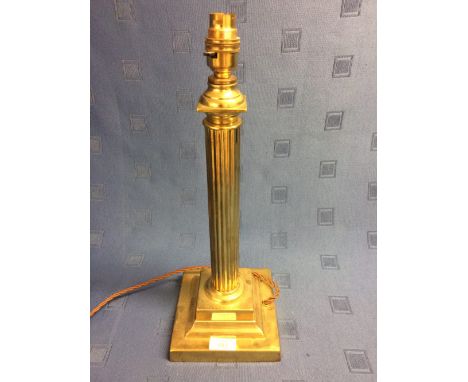 Brass Corinthian column table lamp 41cmH max. rewired for electricity